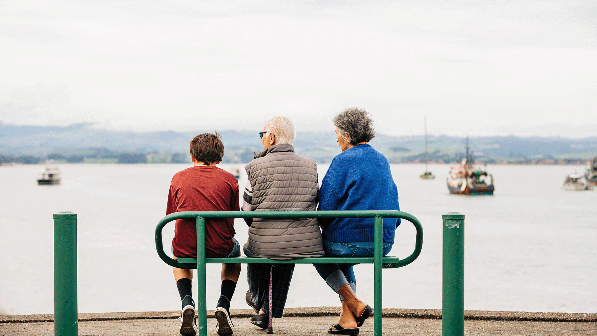 Image of whānau at Kāwhia Harbour