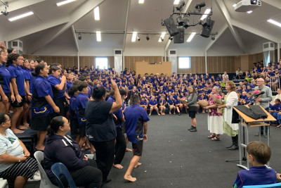 Maeroa student performing kapa haka