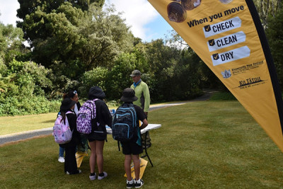 The kids were on board with how important the check, clean, dry rules are for boaties