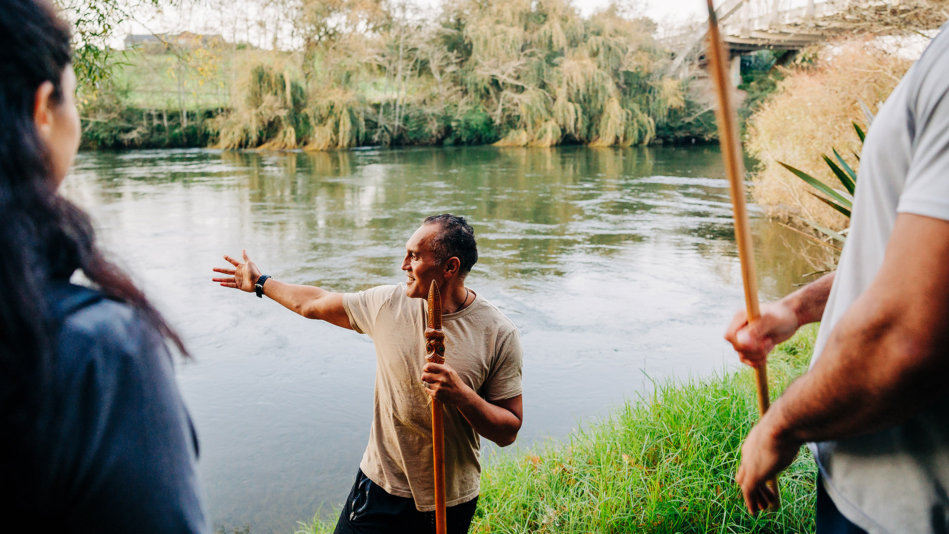 Image of mau rākau by the Waikato River