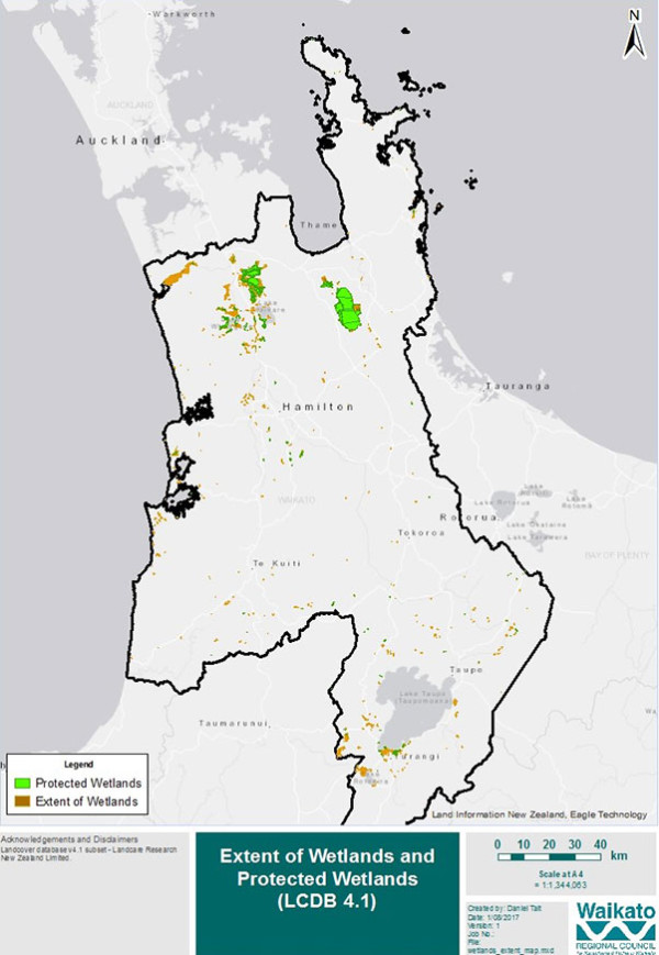 Freshwater wetlands in the Waikato region