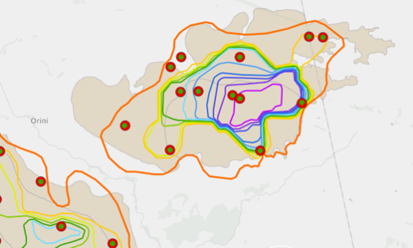 A map of peat lake depth