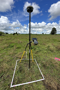 A photo of a trimble on a field